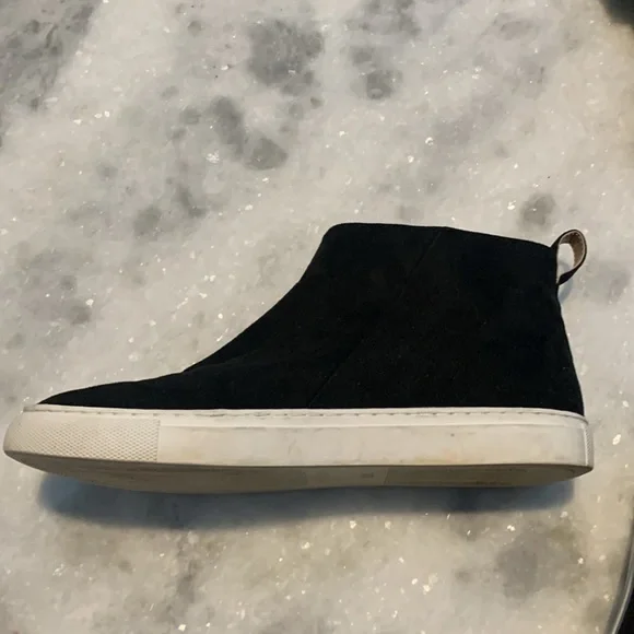 J. Crew Suede High Top Sneakers Black 9.5 - Picture 8 of 9